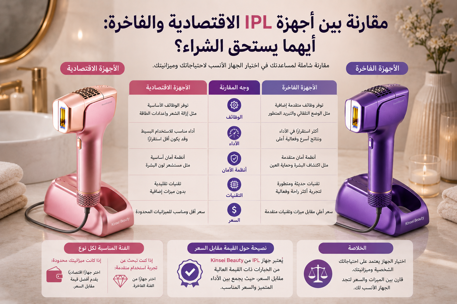 مقارنة بين أجهزة IPL الاقتصادية والفاخرة: أيهما يستحق الشراء؟