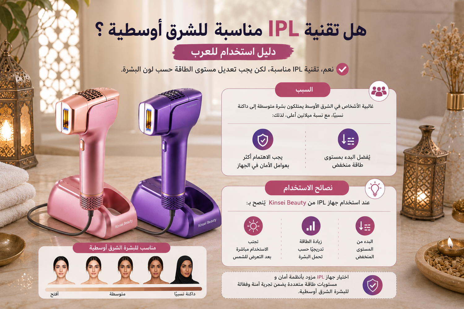 هل تقنية IPL مناسبة للبشرة الشرق أوسطية؟ دليل استخدام للعرب