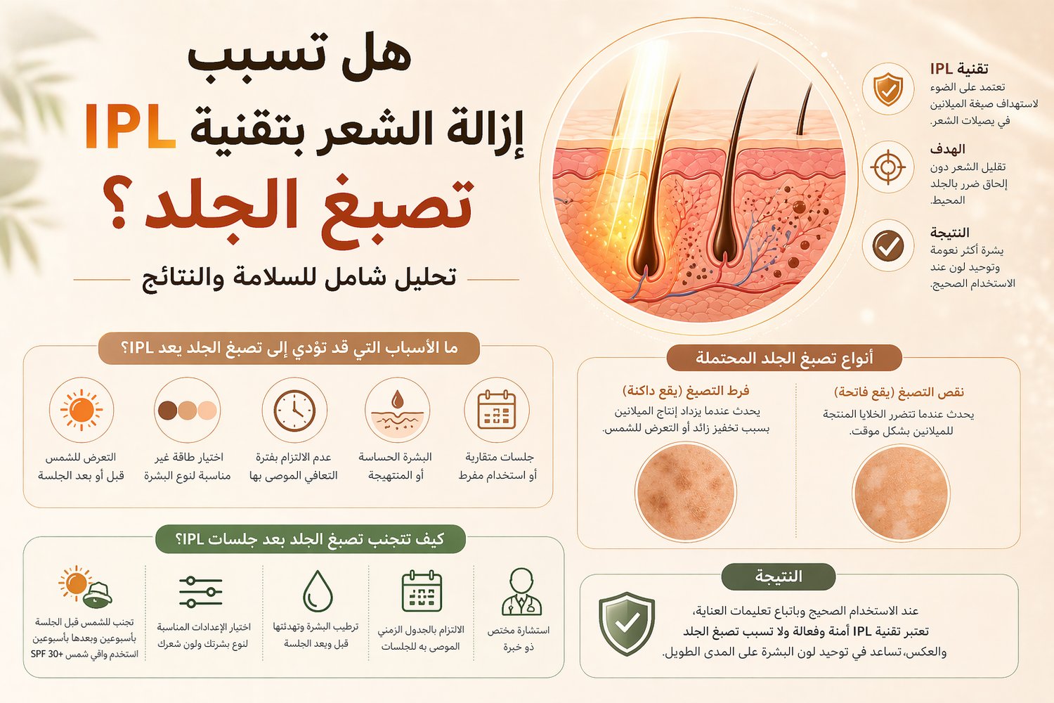 هل تسبب إزالة الشعر بتقنية IPL تصبغ الجلد؟ 