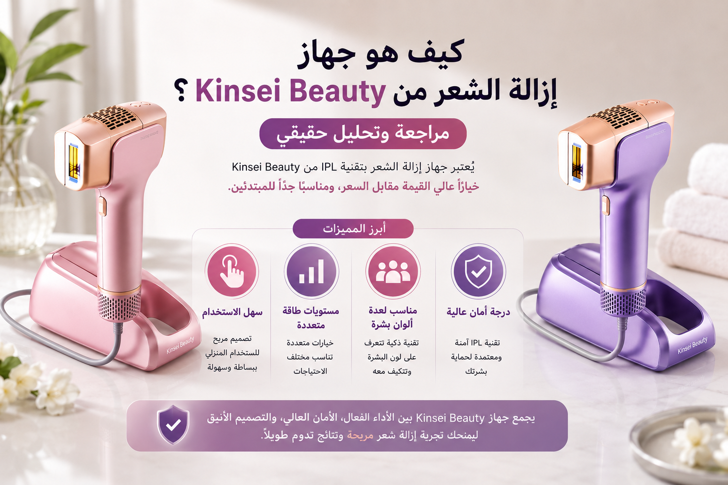 كيف هو جهاز إزالة الشعر من Kinsei Beauty؟ مراجعة وتحليل حقيقي