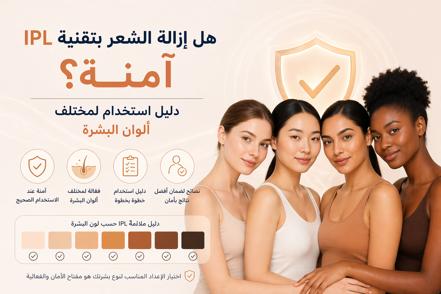هل إزالة الشعر بتقنية IPL آمنة؟ دليل استخدام لمختلف ألوان البشرة