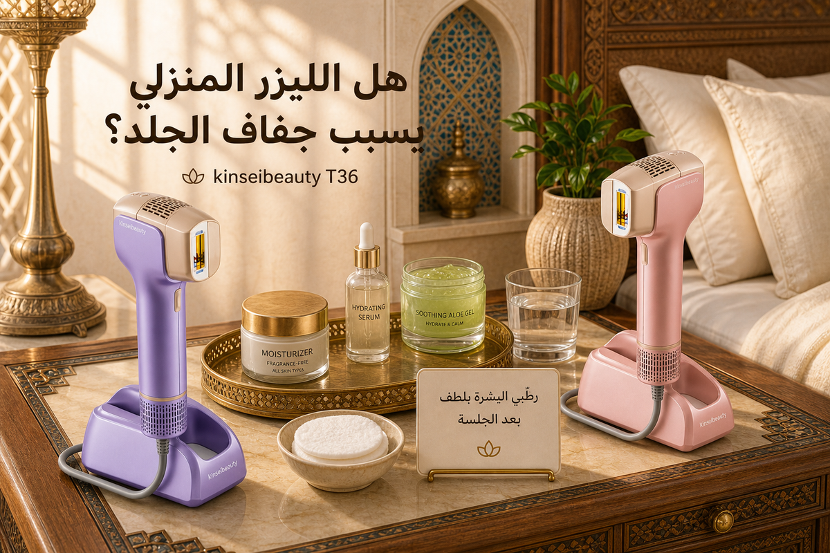 هل الليزر المنزلي يسبب جفاف الجلد؟