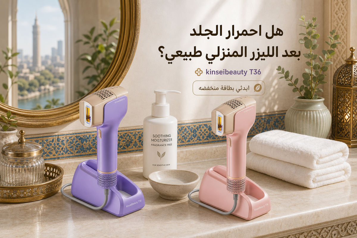 هل احمرار الجلد بعد الليزر المنزلي طبيعي؟