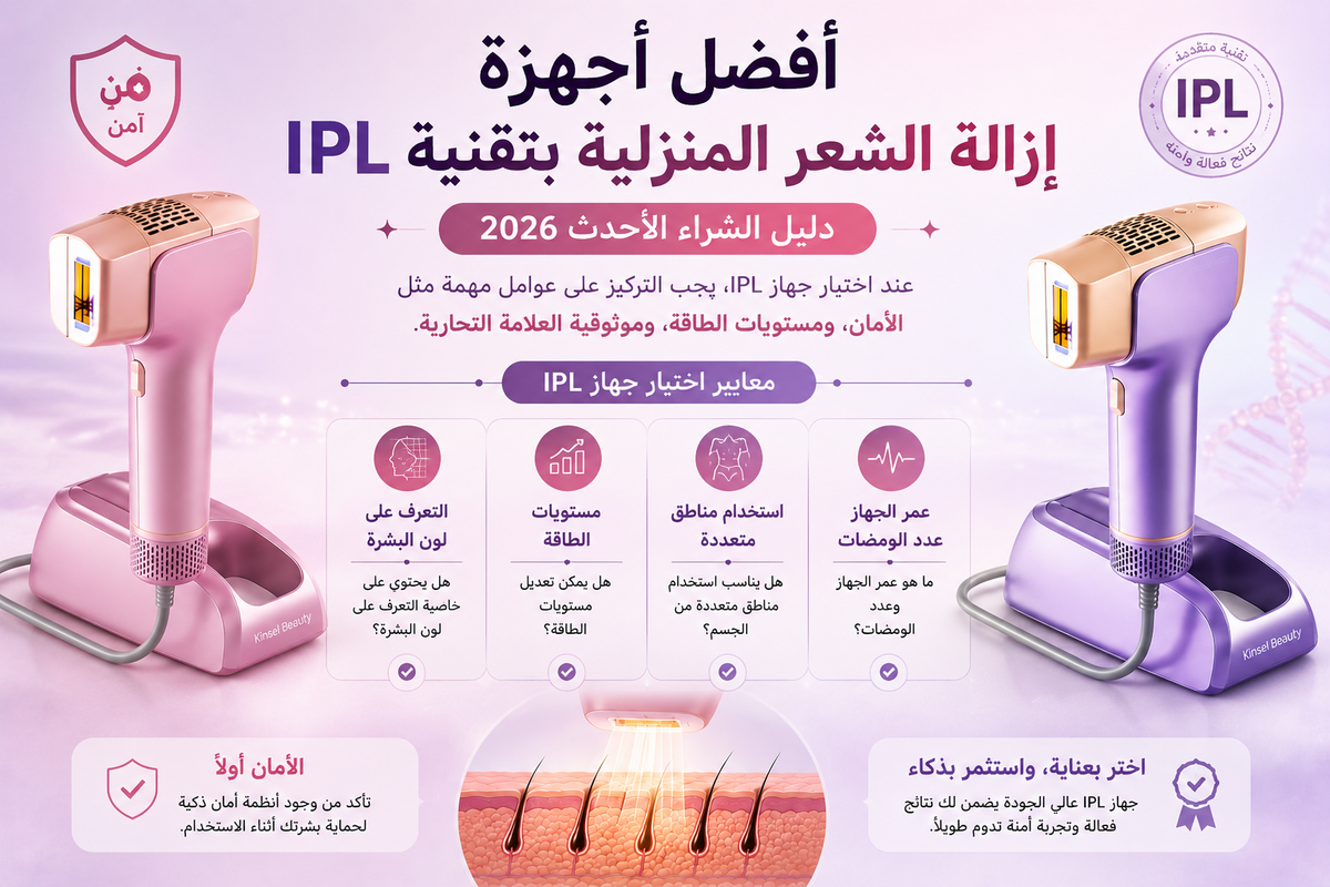 أفضل أجهزة إزالة الشعر المنزلية بتقنية IPL (دليل الشراء الأحدث 2026)